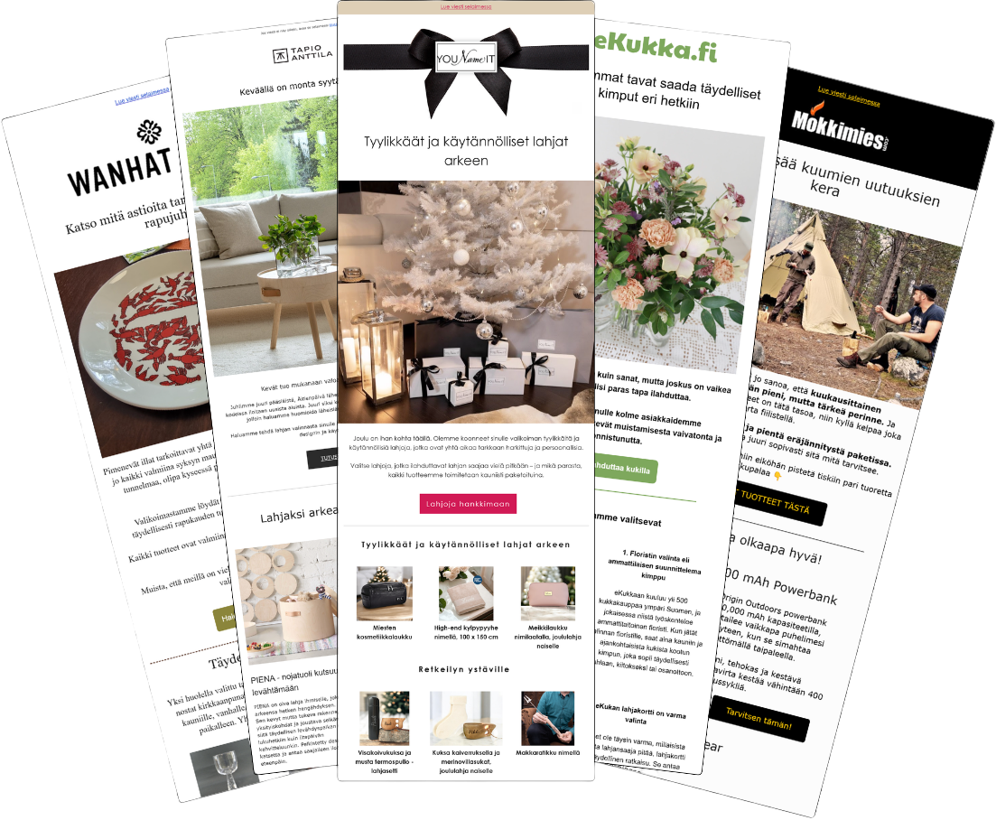 Emailguru-asiakkaiden sähköpostikampanjoita